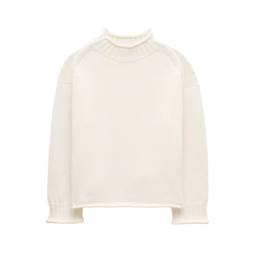 J. Crew 2025 Rollneck Sweater in Ivory Small NEW